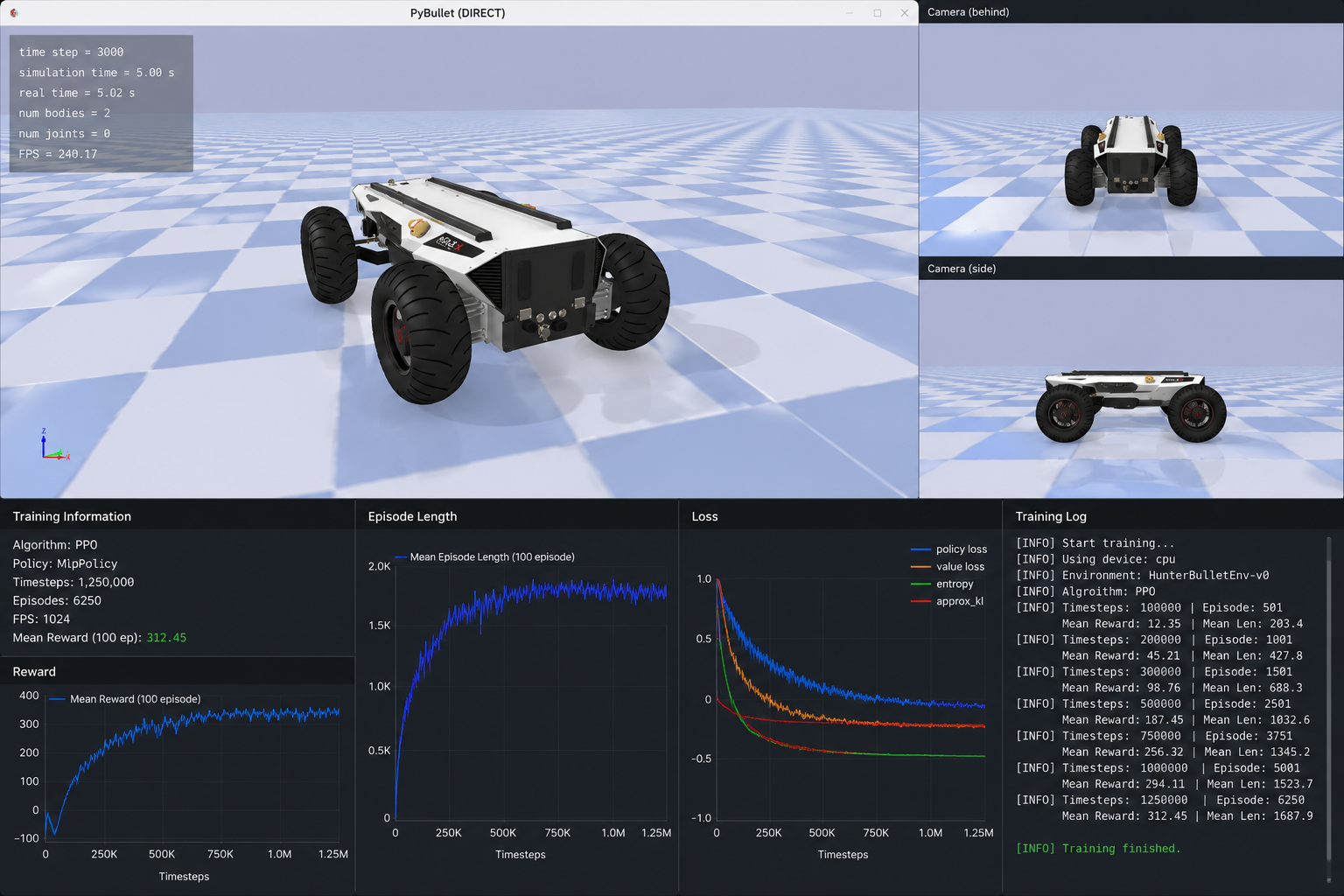 hunter_pybullet_rl preview